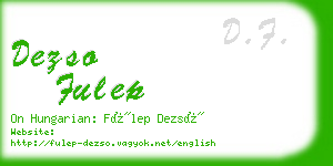 dezso fulep business card